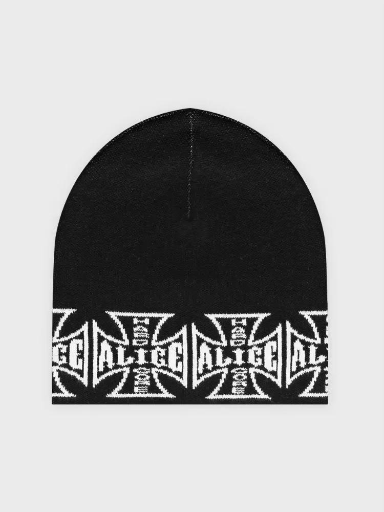 

Trendy Elements Elastic Bean Hat Gothic Pattern Knitted Hat Hip Hop Casual Outdoor Men's and Women's Same Warm Adult Hat