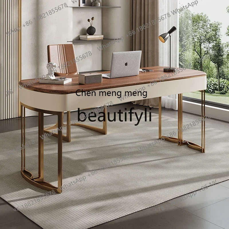 2003Italian minimalist office desk light luxury home writing desk designer advanced inductive computer desk