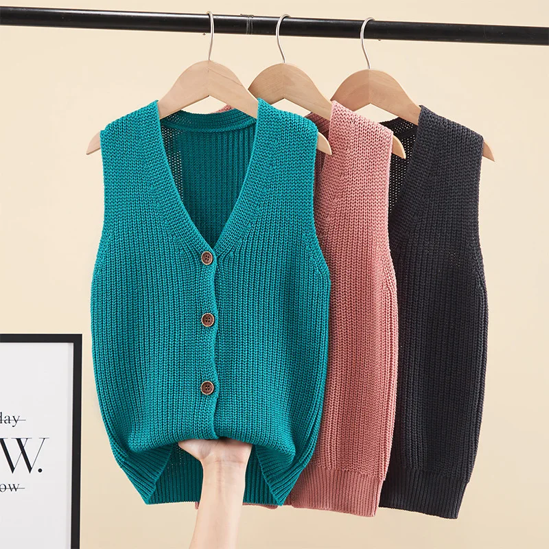 Kids Knitted Vest 100%Cotton Autumn/Winter V-Collar Warm Soft Waistcoat For Teen Girls 5-15 Years Wear 4
