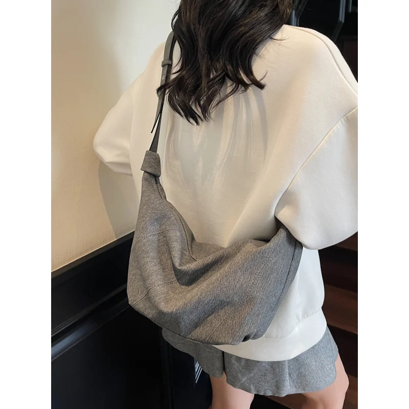 

Denim bag for women2025New Summer Fashion Versatile Large Capacity Crossbody Dumpling Bag