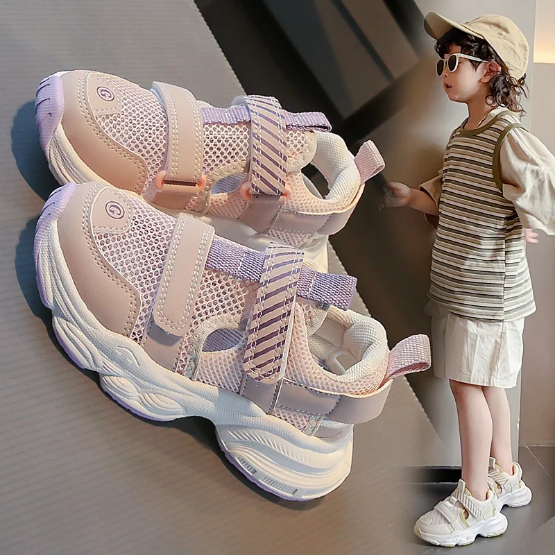 

Girls Closed-Toe Sport Sandals Cute Kid Shoes School Casual Walking Sneaker Breathable Platform Comfortable Sports Shoes for Boy