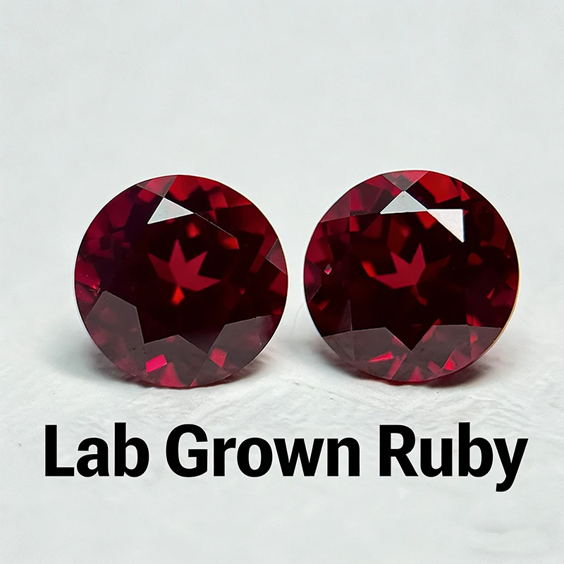 Laborgezüchteter Rubin in Taubenblutrot, runde Form, Charm-Perlen für DIY-Schmuckherstellung, Ringmaterialien, mit Zertifikat – Detail 2