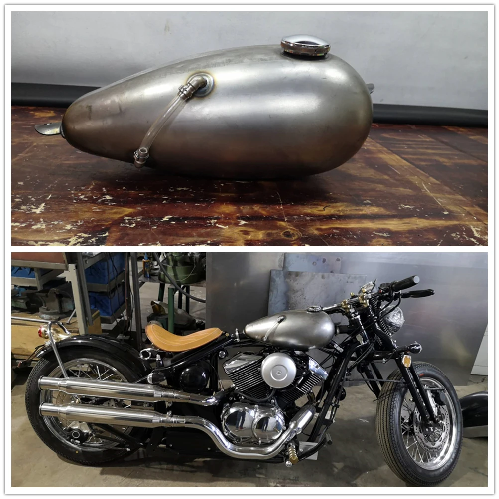 8L Petrol Gas Fuel Tank With Cap For Honda Yamaha Harley Universal Motorcycle Handmade Motorbike Modified Elding Gas Oil Can