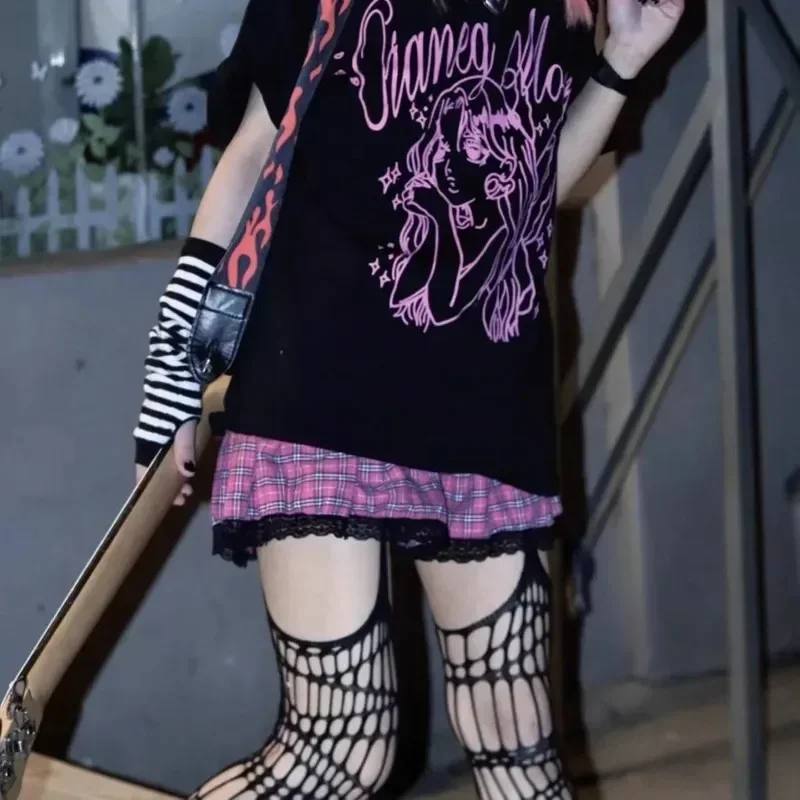 Lolita Gothic Meisjes Hol Netkousen Vrouwen Mode Halloween Zwarte Panty Kousenband Over de Knie Sokken Sheer Panty