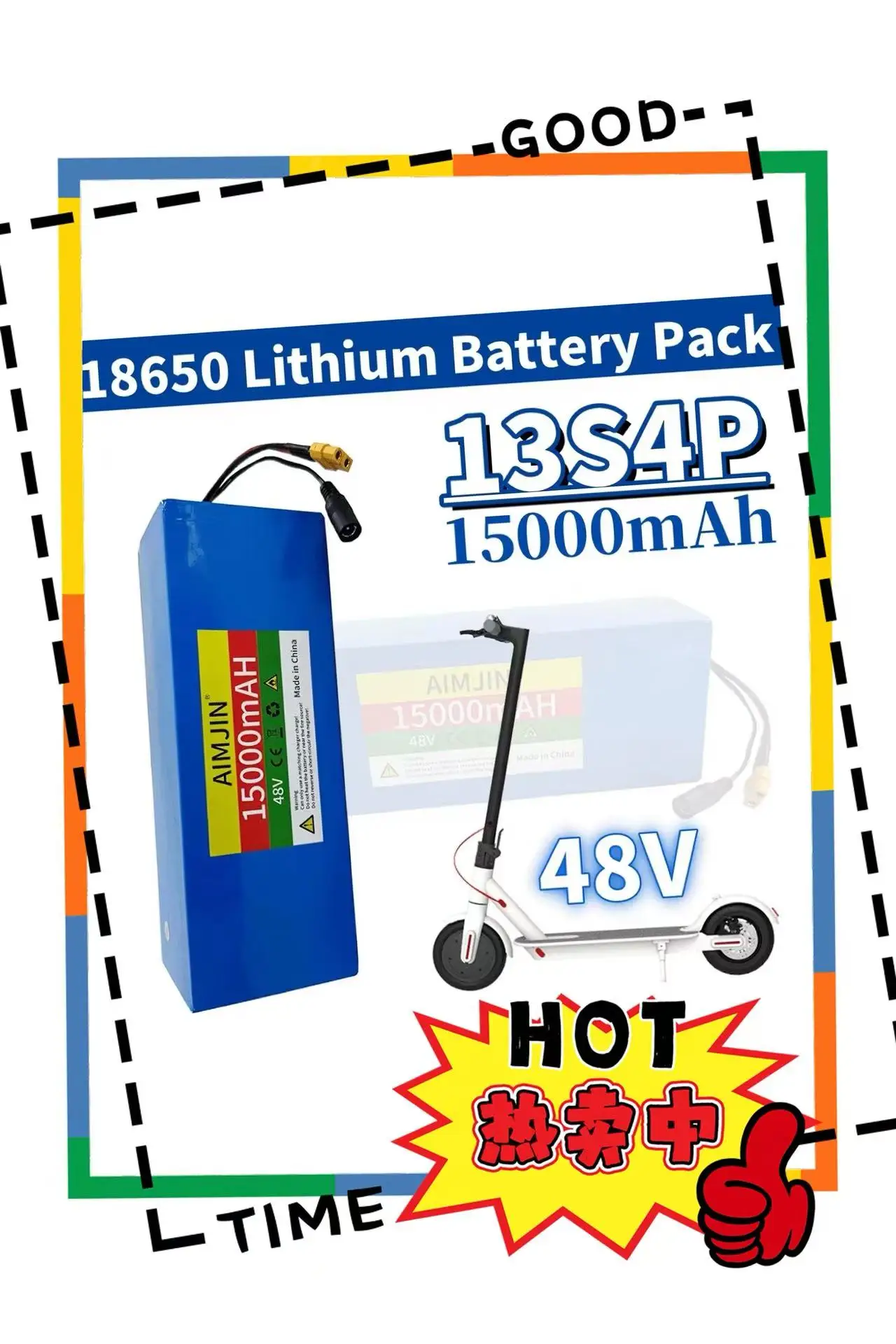 

48V 15AH 18650 1000W 13S4P lithium battery battery For various electronic devices and transportation equipment