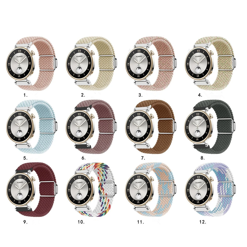 18mm nylon woven strap suitable for Huawei GT4 41mm magnetic buckle elastic loop sports breathable wristband