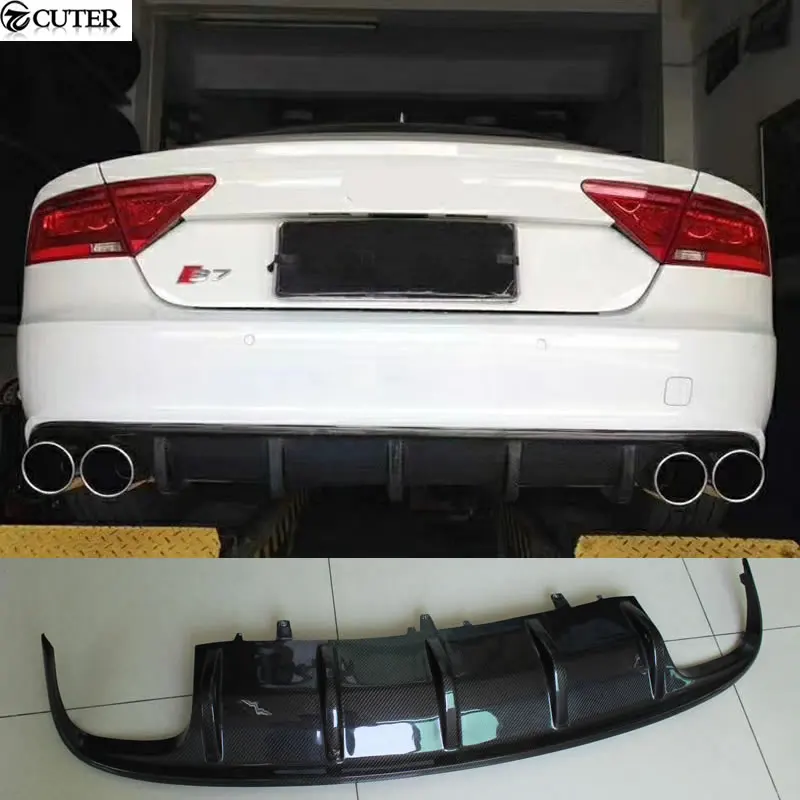 A7 Mtm Style Carbon Fiber Rear Diffuser Lip for Audi A7 Standard Bumper 2013-2015