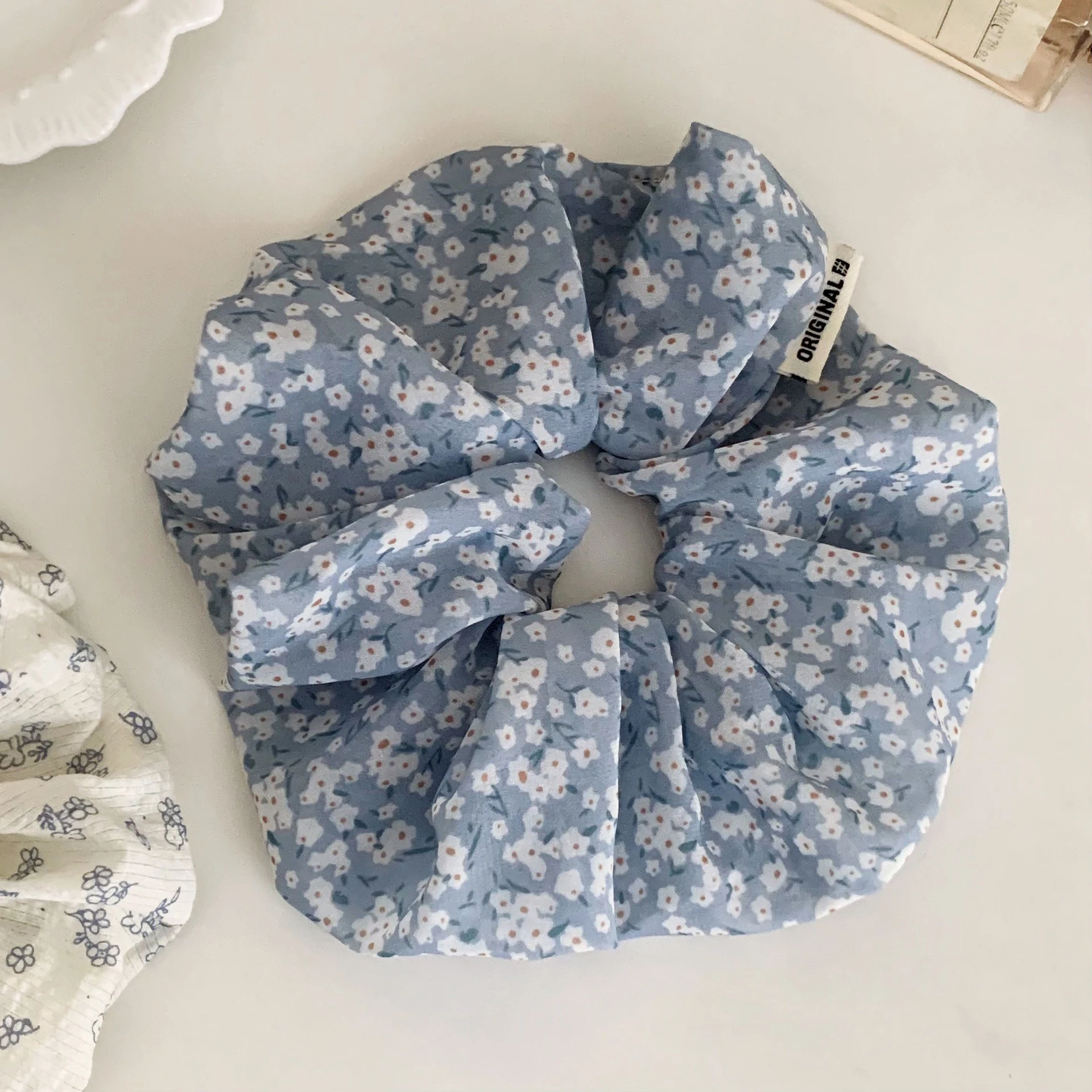 1/2 قطعة Scrunchie الأزهار نمط داينتي زهرة حساسة يطبع الكمال اليومية عادية لطيف تصفيف الشعر الساحرة إكسسوارات الشعر #4