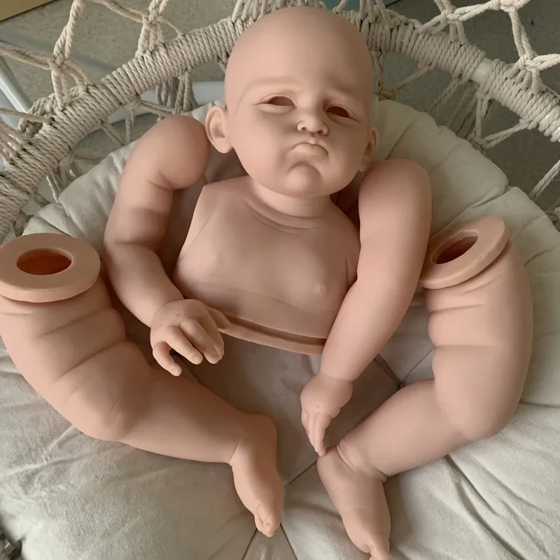 27 Zoll Grace Reborn Puppenbausatz, lebensechter Baby-Halbkörper mit Anschlüssen und Stoffkörper, DIY unvollendete leere Puppenteile