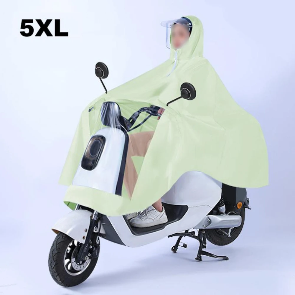 Bicicleta eléctrica para montar a la lluvia, Poncho, grueso, agrandado y resistente a la lluvia con capucha desmontable de doble ala para hombres y mujeres