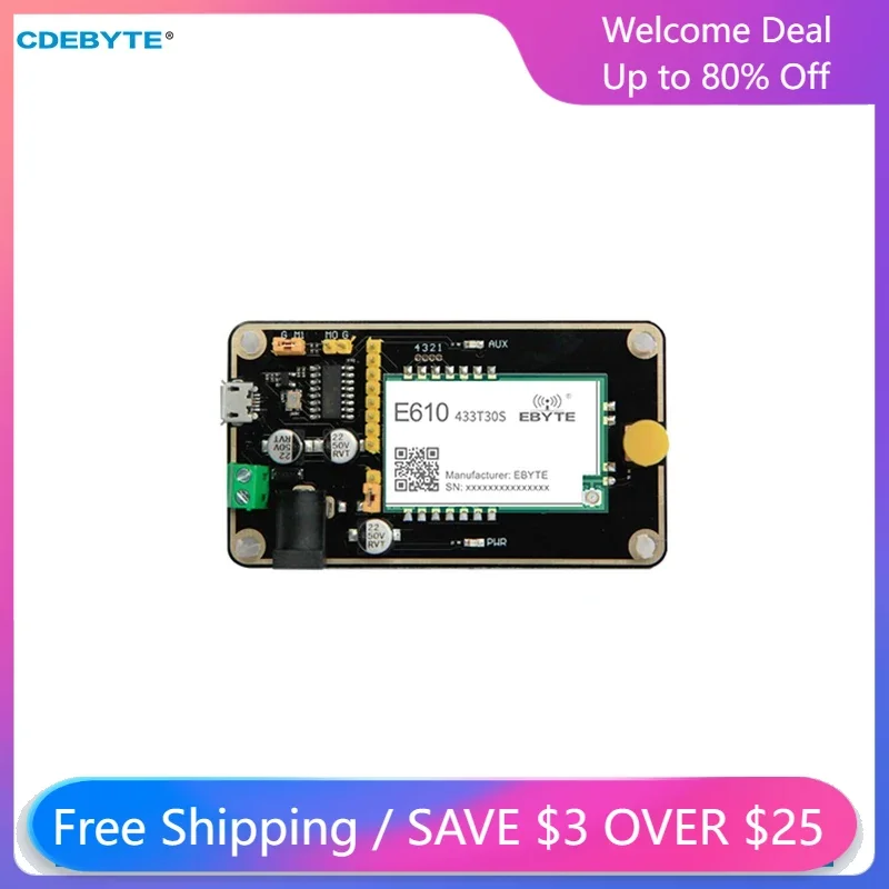 Test Board for 433MHz Data Transmission Wireless Module CDEBYTE E610-433TBH-01 30dbm Long Distance Modbus with Antenna USB Cable