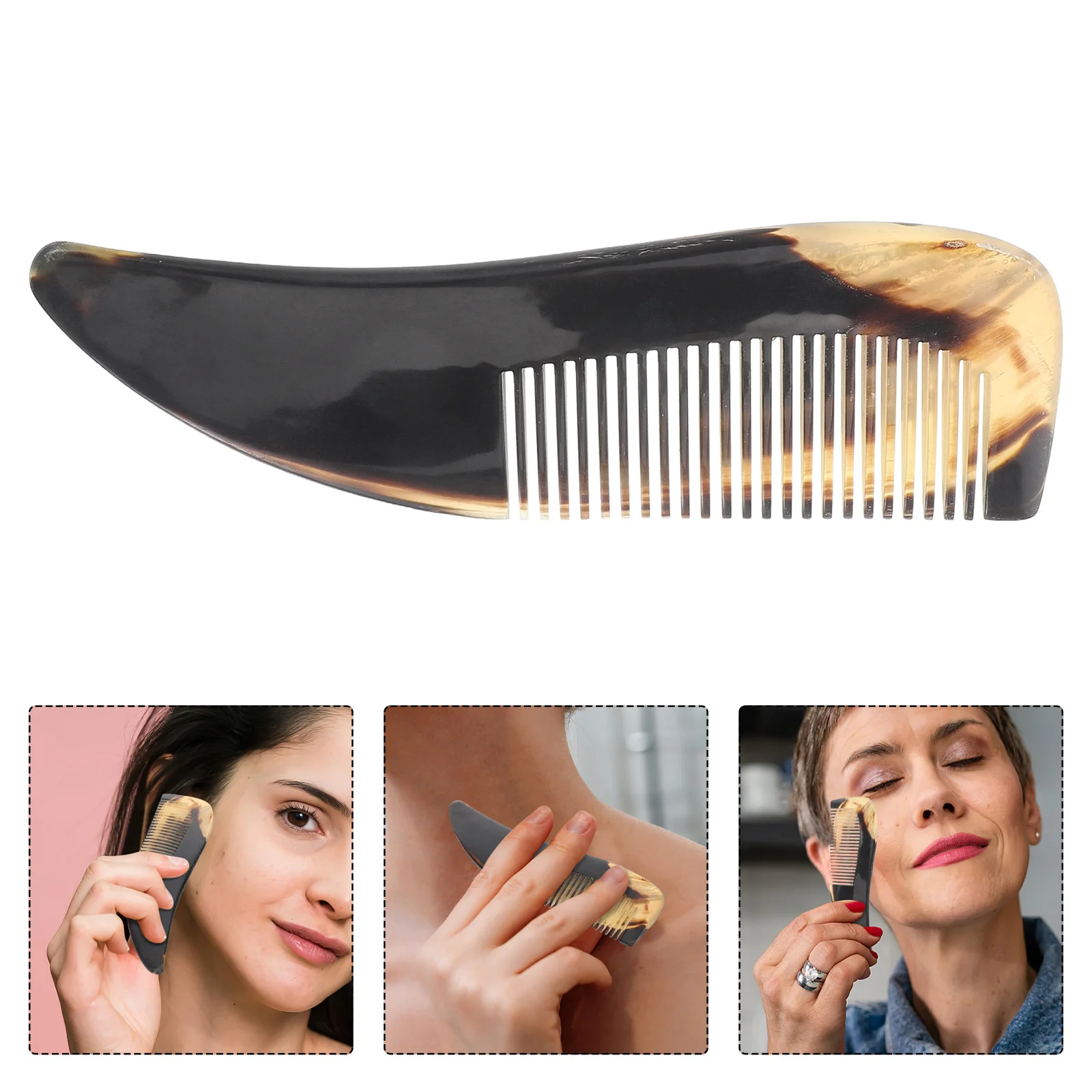 

Thickened Horn Comb Handle Tail Comb Natural Horn Scalp Massage Fine Tooth Hair Styling Tool Durable Smooth Finish