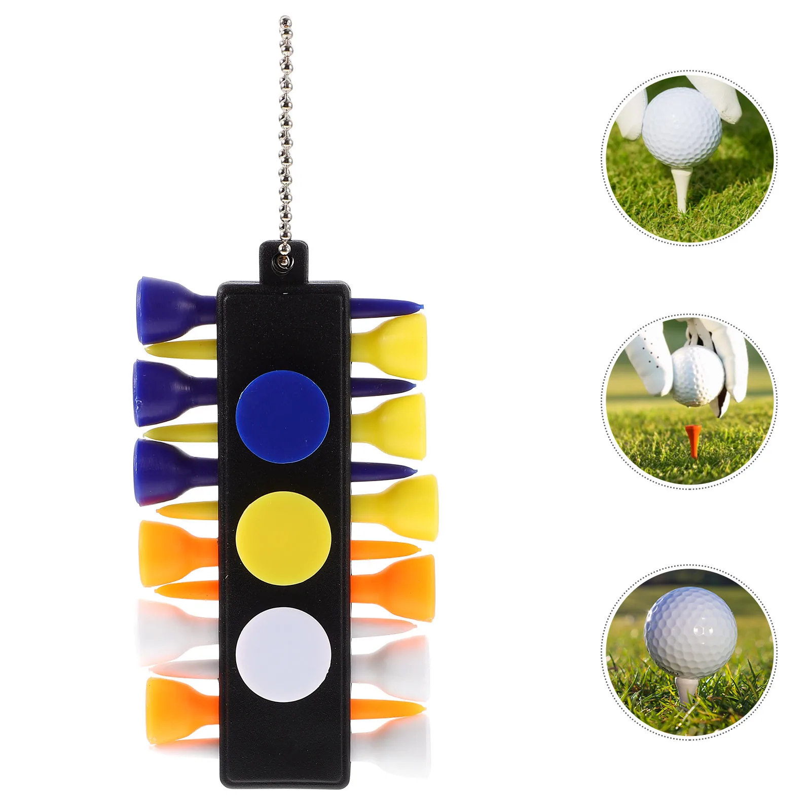 

54Mm Tee Organizer With Ball Markers Divot Tool Pencil Divot Tool Keychain For Golfer Tee Holder Accessory