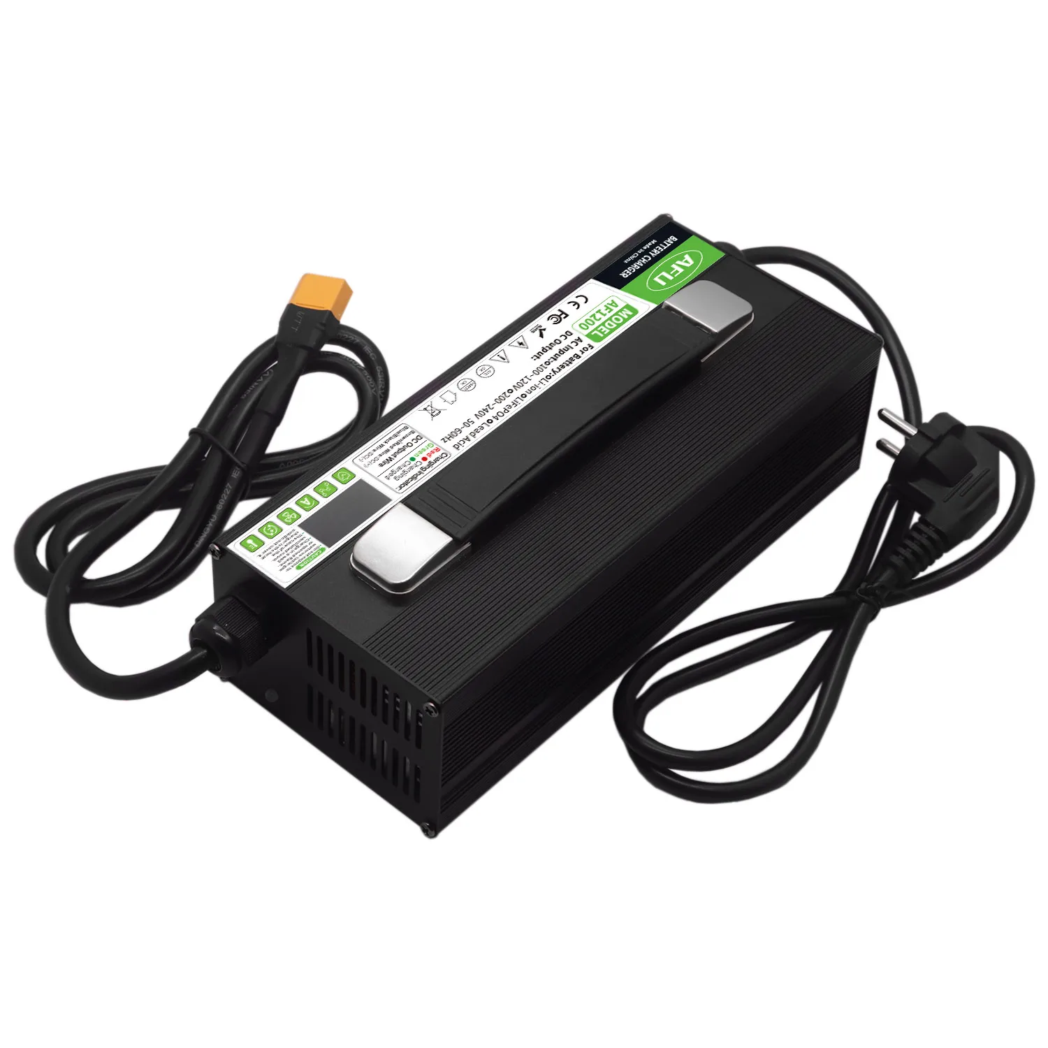 43.8V 25A LiFePO4 Battery Charger With Fan OLED Display Used For 12S 36V 38.4V LiFePO4 Battery Smart Charger High power products