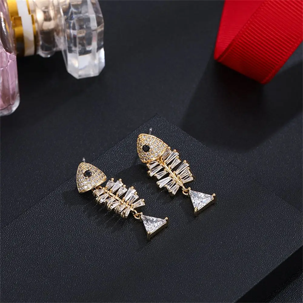 Pendientes de lujo para mujer, aretes de sirena de pescado, originales y divertidos, joyería de calidad para adolescentes, producto de tendencia