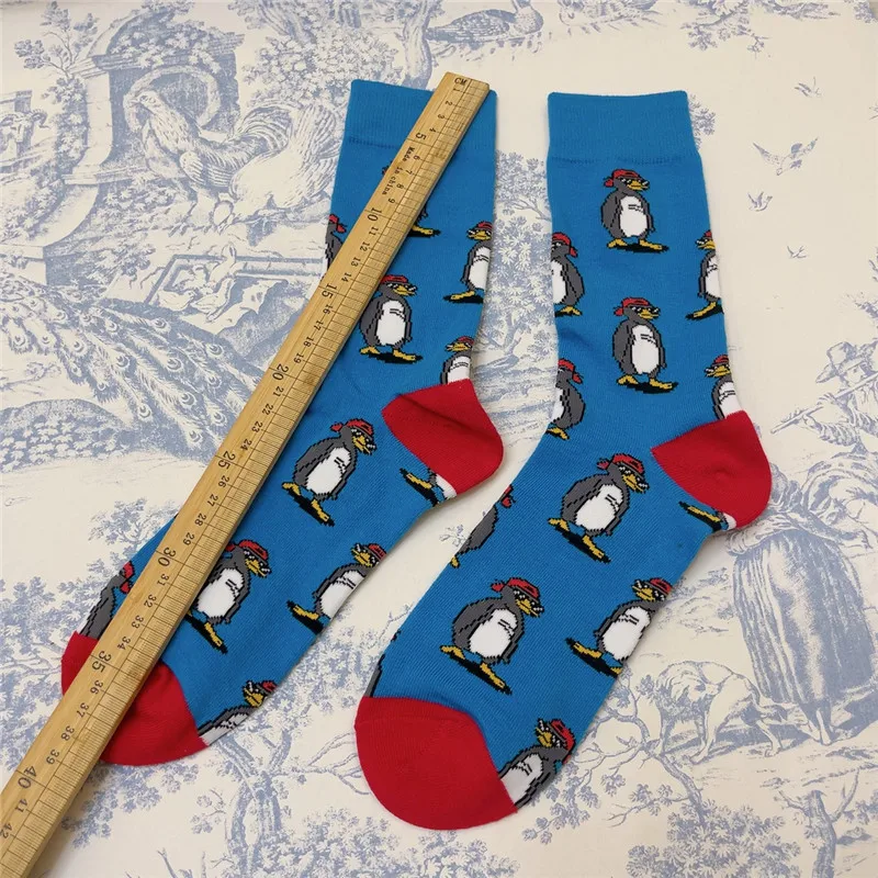 Skarpetki dla dorosłych Crew Cotton Silly Penguin Funny Lovely Cute Animal Antarctica Winter New Cartoon Original Design Street Fashion Sox — zdjęcie 4