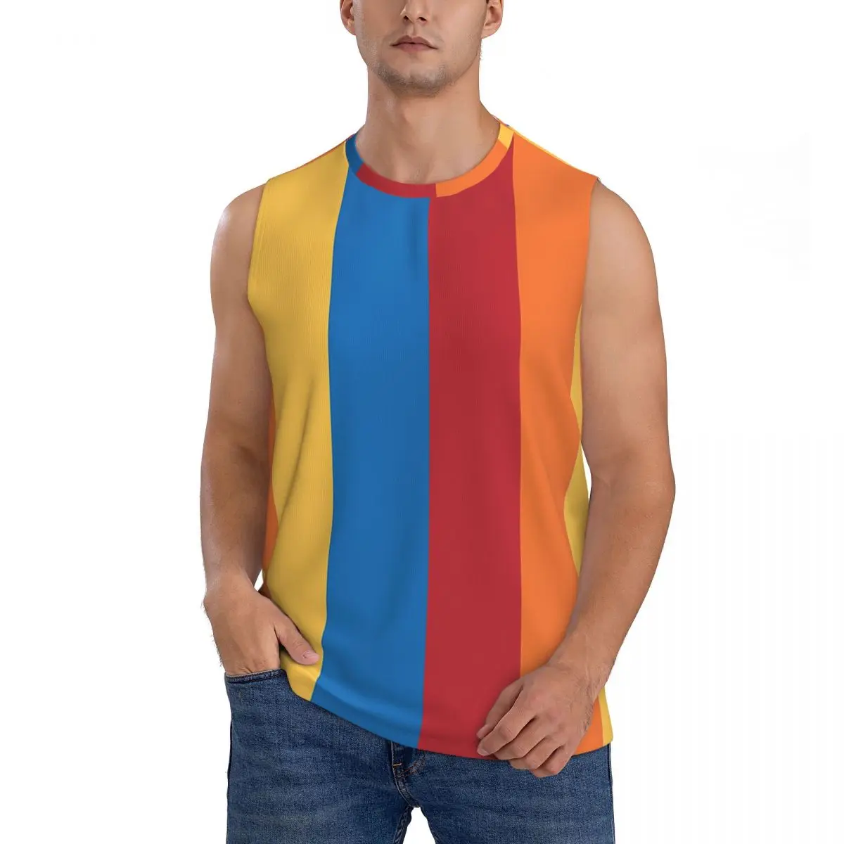 Wally Darling Stripes Men Sleeveless Tank Tops Quick Dry Breathable Gym Fitness Running Summer Casual Sport Vest