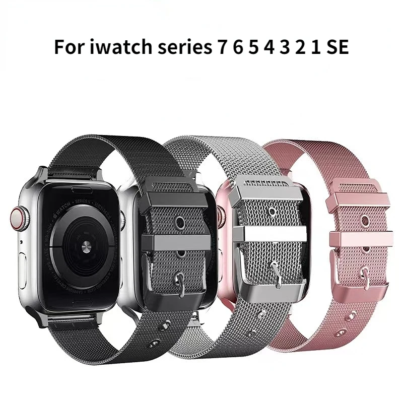 

Metal Strap For Apple watch Ultra 8 7 49mm 45mm 41mm 6 5 4 SE 44mm 40mm Milanese Breathable Wristband For iwatch 42mm 38mm band