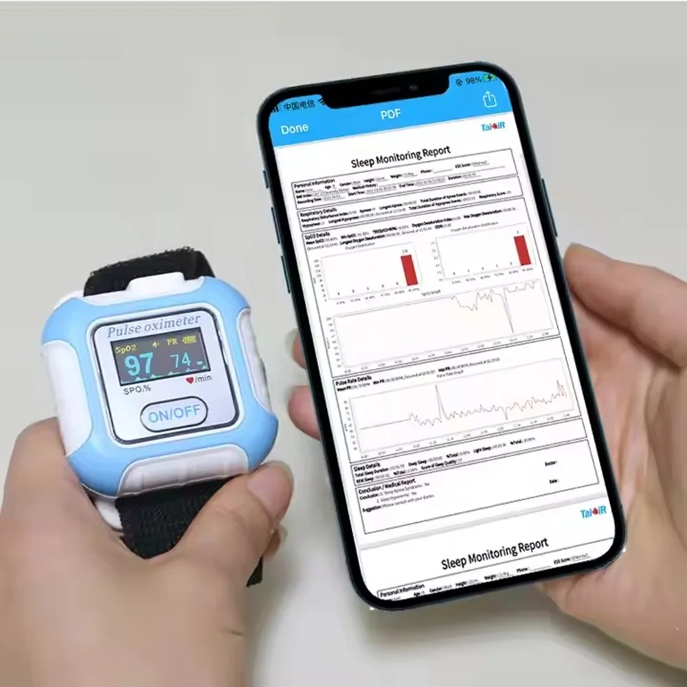 Sleep or Apnea Respiratory Monitoring Apnea and Hypopnea Monitoring PR SpO2 BT 4.0 Supported BM2000A with App