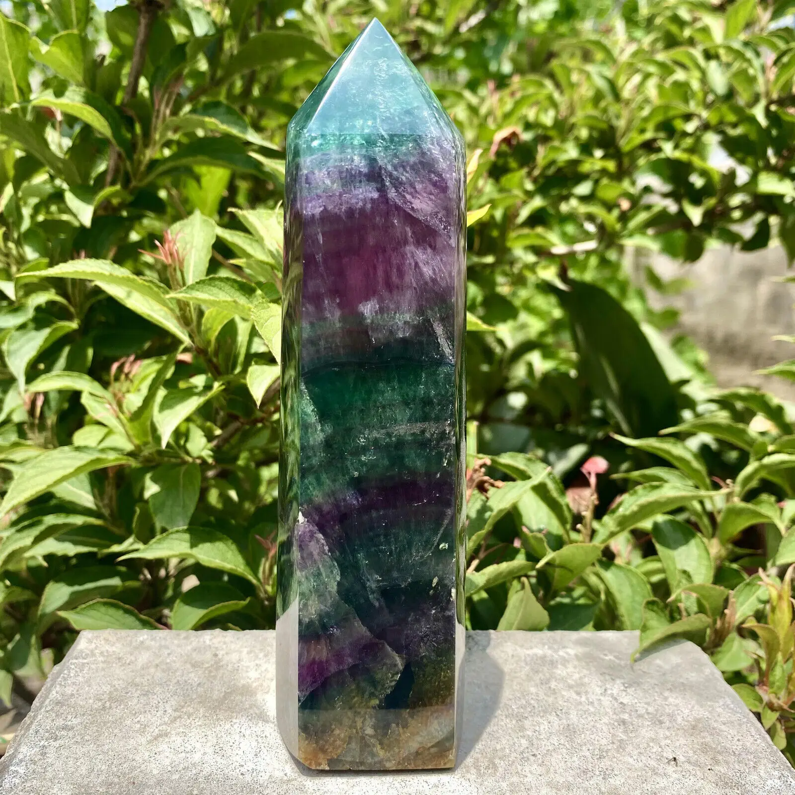 Natural Fluorite Crystal Column, Magic Wand, Obelisk Point, Earth Healing