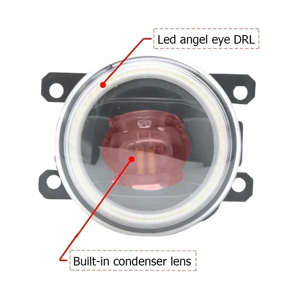 Led Fog Lights Assy. for Ford Explorer 5 U502 2011-2015 / Explorer Classic (Chile) Angel Eyes DRL Car PTF 30W with Clear Lens