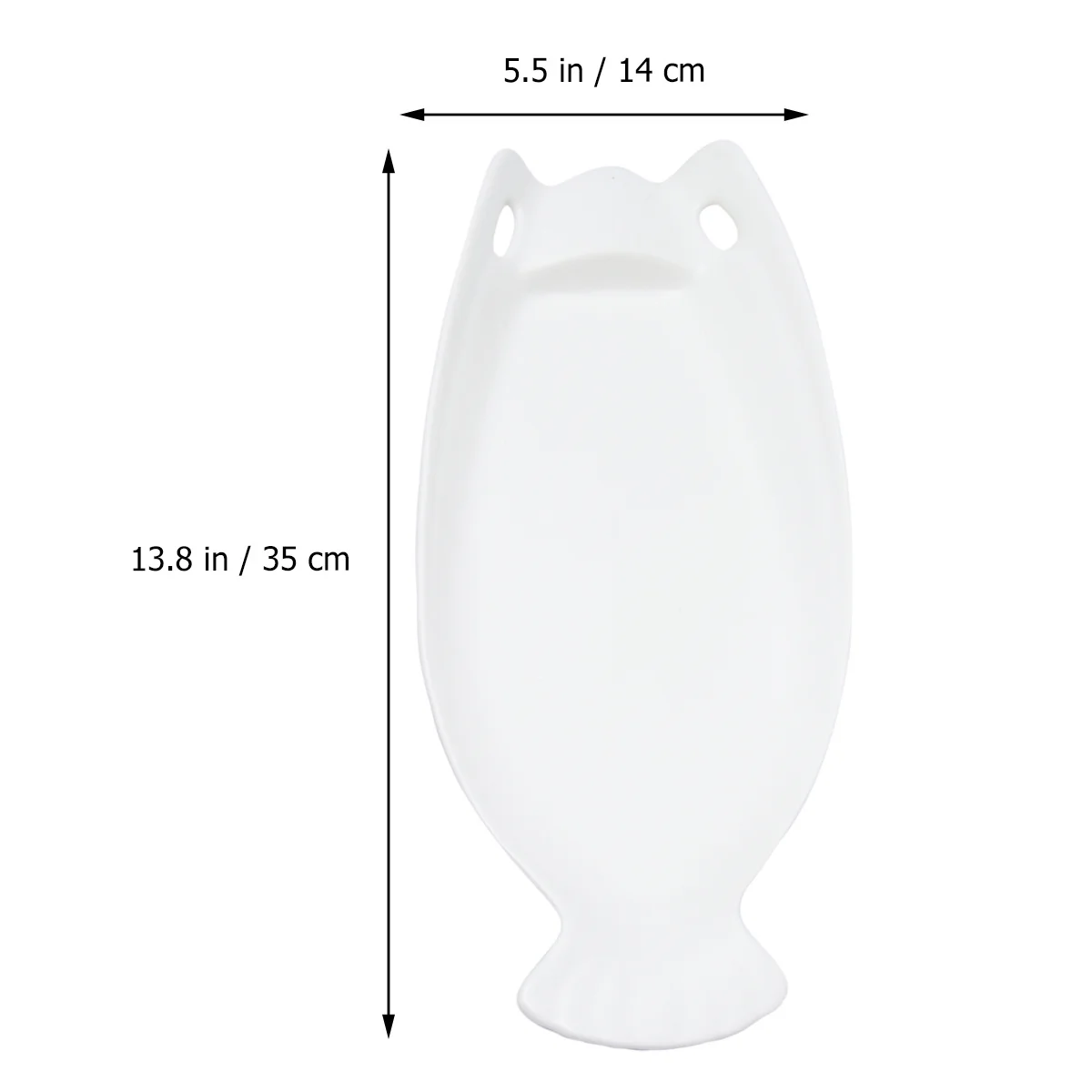 

Ceramic Tableware Creative Plate Fish Shaped Dish 14inch White Premium Material for Everyday Use Ceramic Tableware