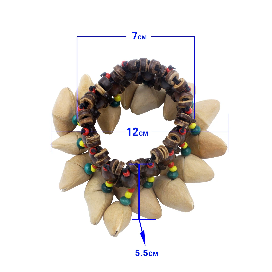 Handbells Handmade Nuts Shell Bracelet Handbell for Djembe African Drum Conga Percussion Accessories Gift Musical Instrument