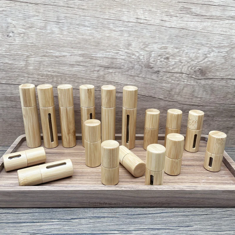 1Pcs 3ml 50ml 10ml 15ml Natural Bamboo Refillable Sample Glass Roll On Bottles with Window for Essence Perfume Oils Aromatherapy