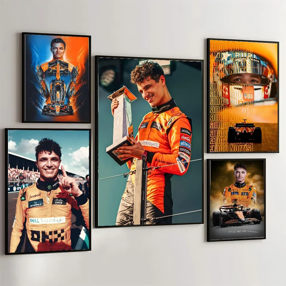 لاندو نوريس الفورمولا 1 F1 سباق الفائز المشارك طباعة غرفة المعيشة المنزلي غرفة نوم بار مطعم مقهى الفن قماش اللوحة #3