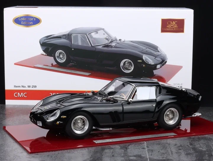 CMC 1:18 250GTO Black Alloy Fully Open Simulation Limited Edition Alloy Metal Static Car Model Toy Gift