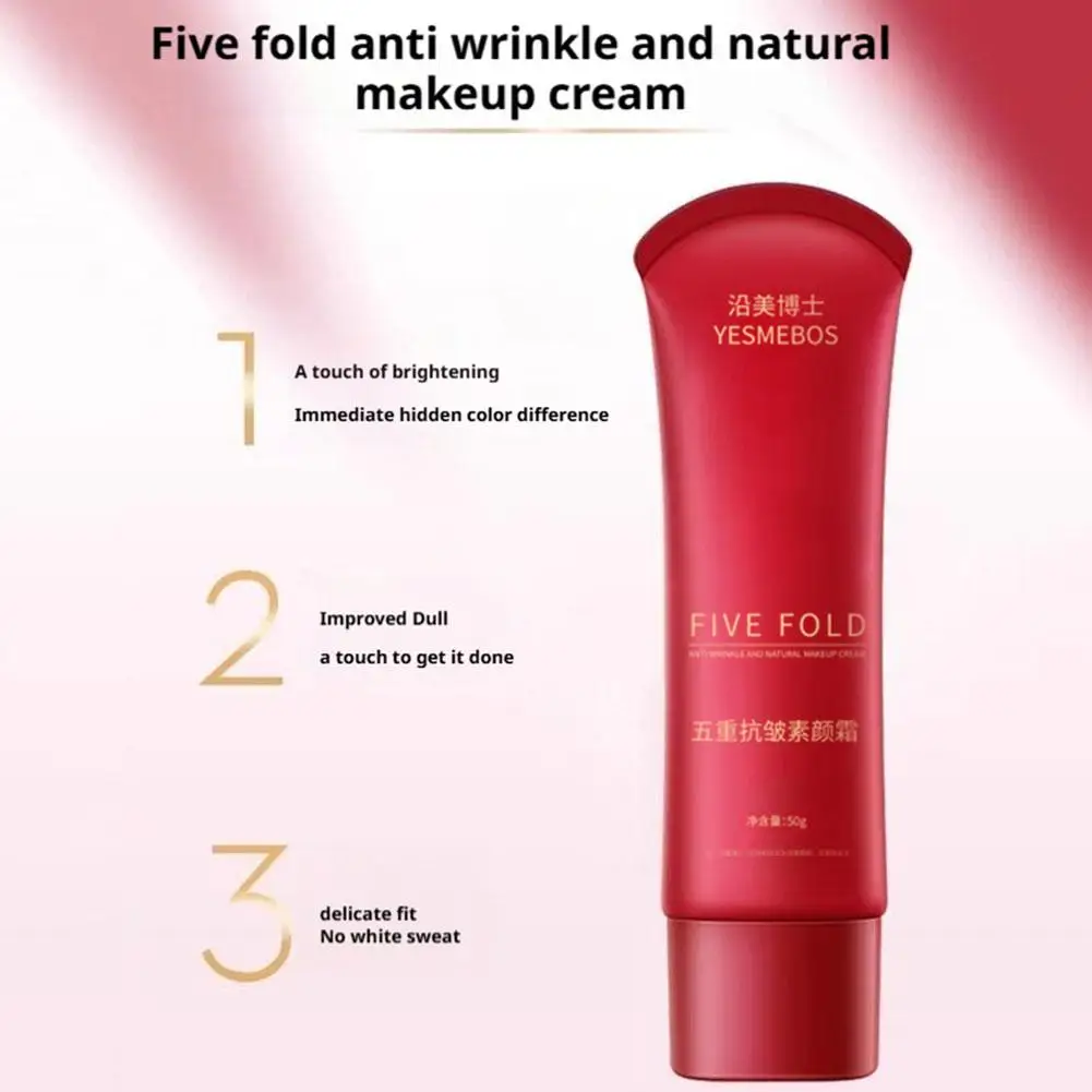 50g Krem nawilżający wielofunkcyjny, rozjaśniający i tonizujący, lekki, transparentny, maskujący pory, korektor rozświetlający, izolujący, krem do twarzy