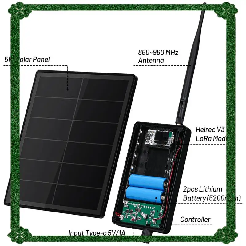 24-Hour Delivery 5V Solar Panel D5 Solar Node ESP32 Lora 32 V3 For Wifi Meshtastic Lorawan Heltec SX1262 ESP32 Built-In Battery