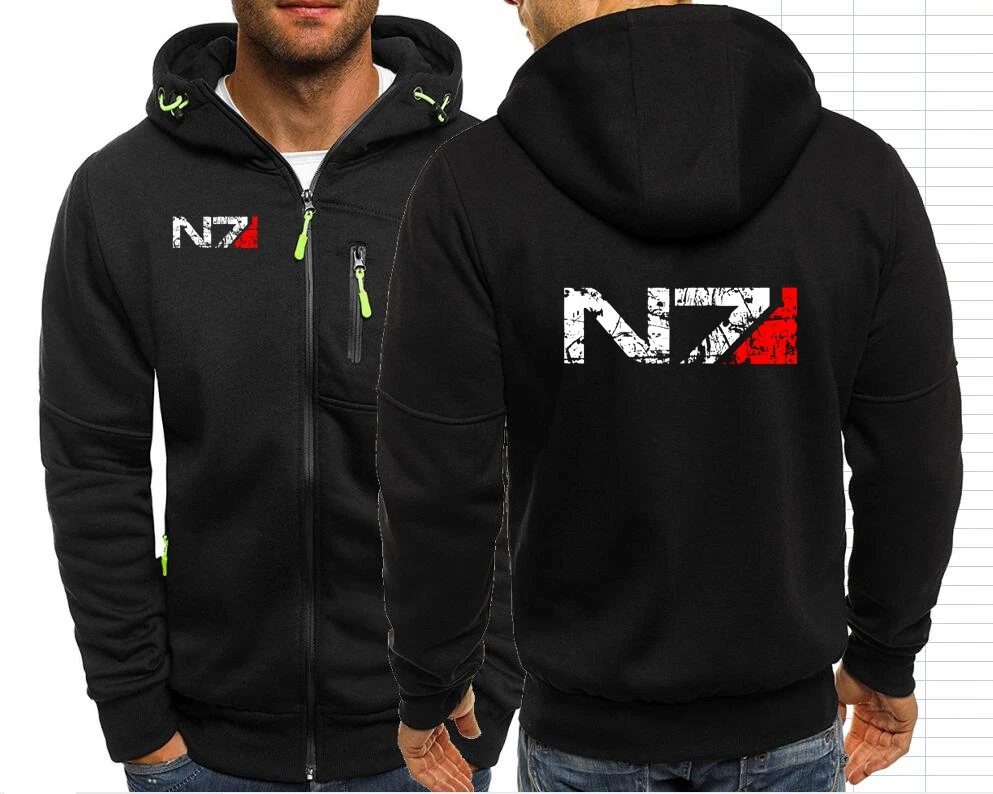 N7 Special Forces Men Jackets Hoodies Coats Vintage Mass Effect Hoodies Hooded Outwear Streetwear Hoode Sweatshirt Men Zip-up