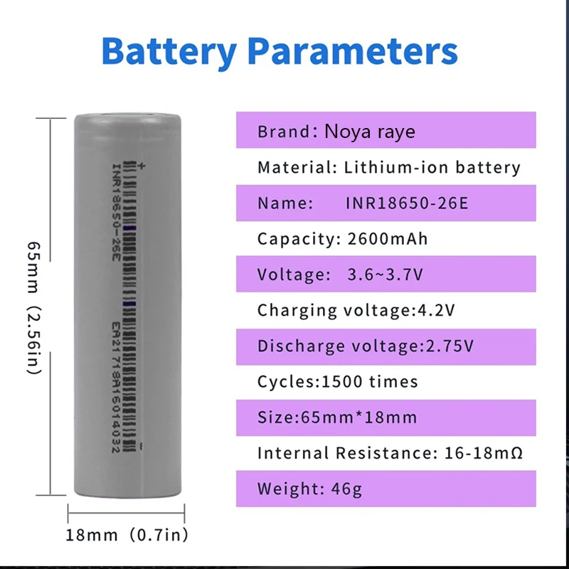 Charge Battery New Original High Capacity 18650 2500mAh Battery Current Lithium Rechargeable Batteries For Flashlight Lamps