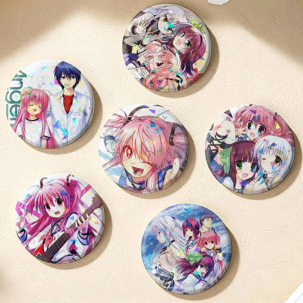 Yui et Hinata Angel Beats!  75mm 58mm 44mm 25mm Brooch Backpack Hat Pins Accessories Toys Badge