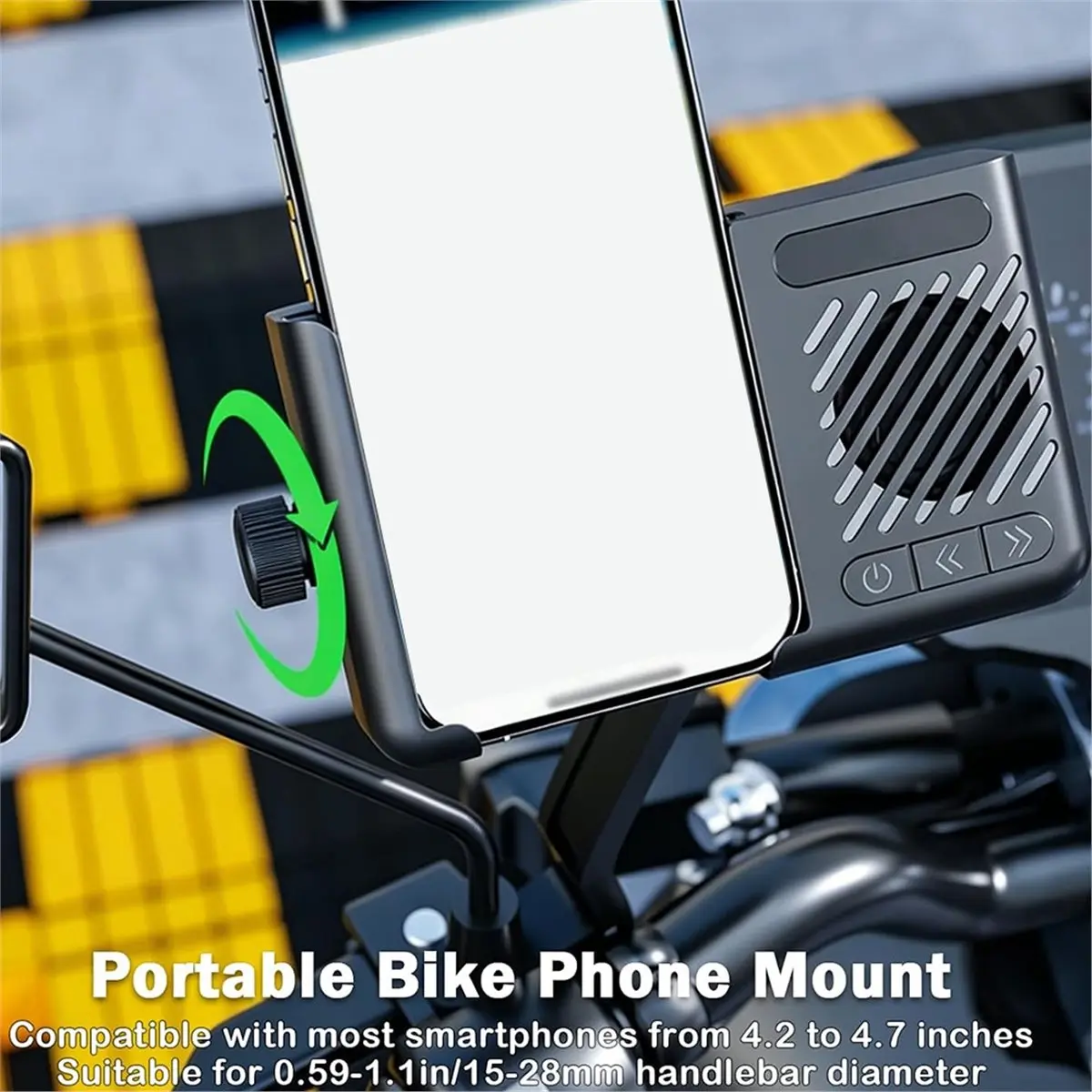 Bike Wireless Bluetooth Speaker with Phone Holder,IPX6 Waterproof Wireless Speaker for Cycling Motorcycle Bike Handlebar