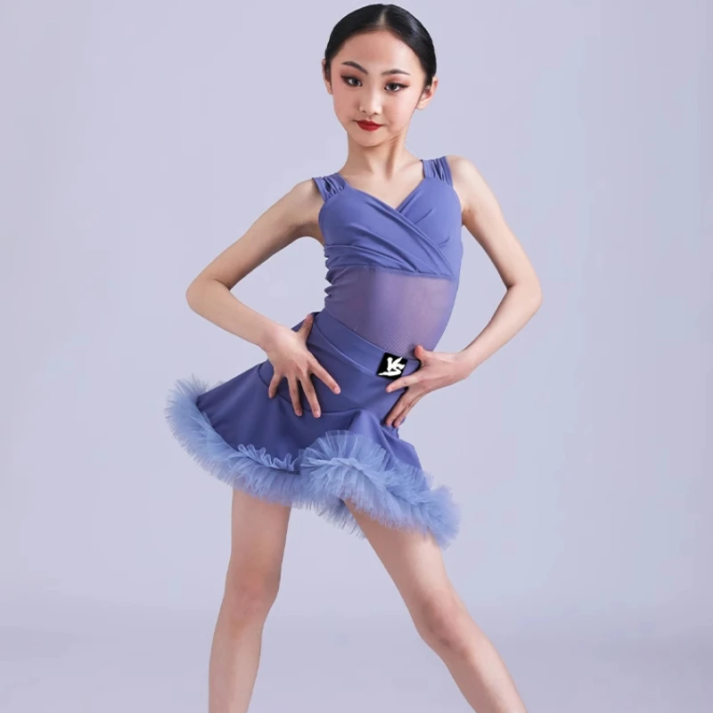

2025Latin Dance Training Costume Girl New Children's Performance Costume Competition Regulations Latin dance dress