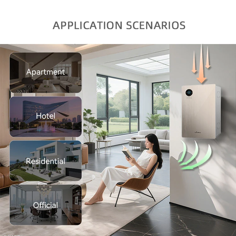 150m³/h Bidirectional ERV HRV Ventilation System Residential Heat Energy Recovery Ventilator with Tuya Wifi 5-speed Controller
