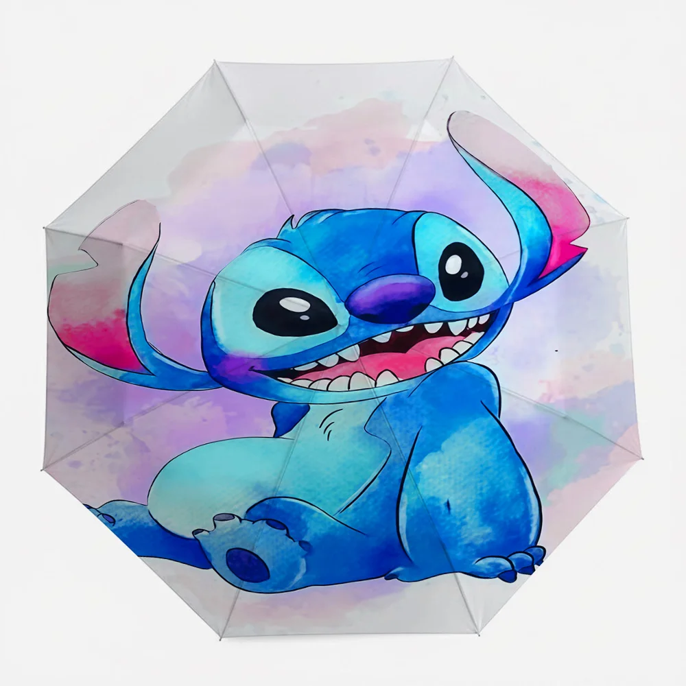 

Автоматический складной зонт с принтом Disney Lilo & Stitch Grinning Stitch в пастельных тонах, портативный, водонепроницаемый, ветрозащитный, для путешествий