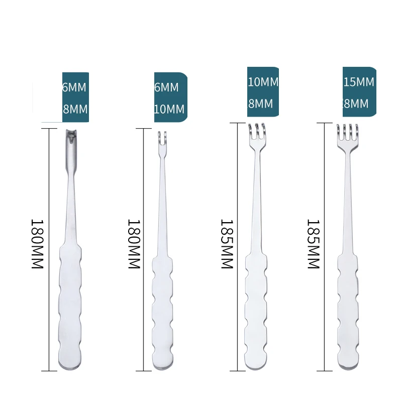 Rétracteur en acier inoxydable, double/trois/quatre dents