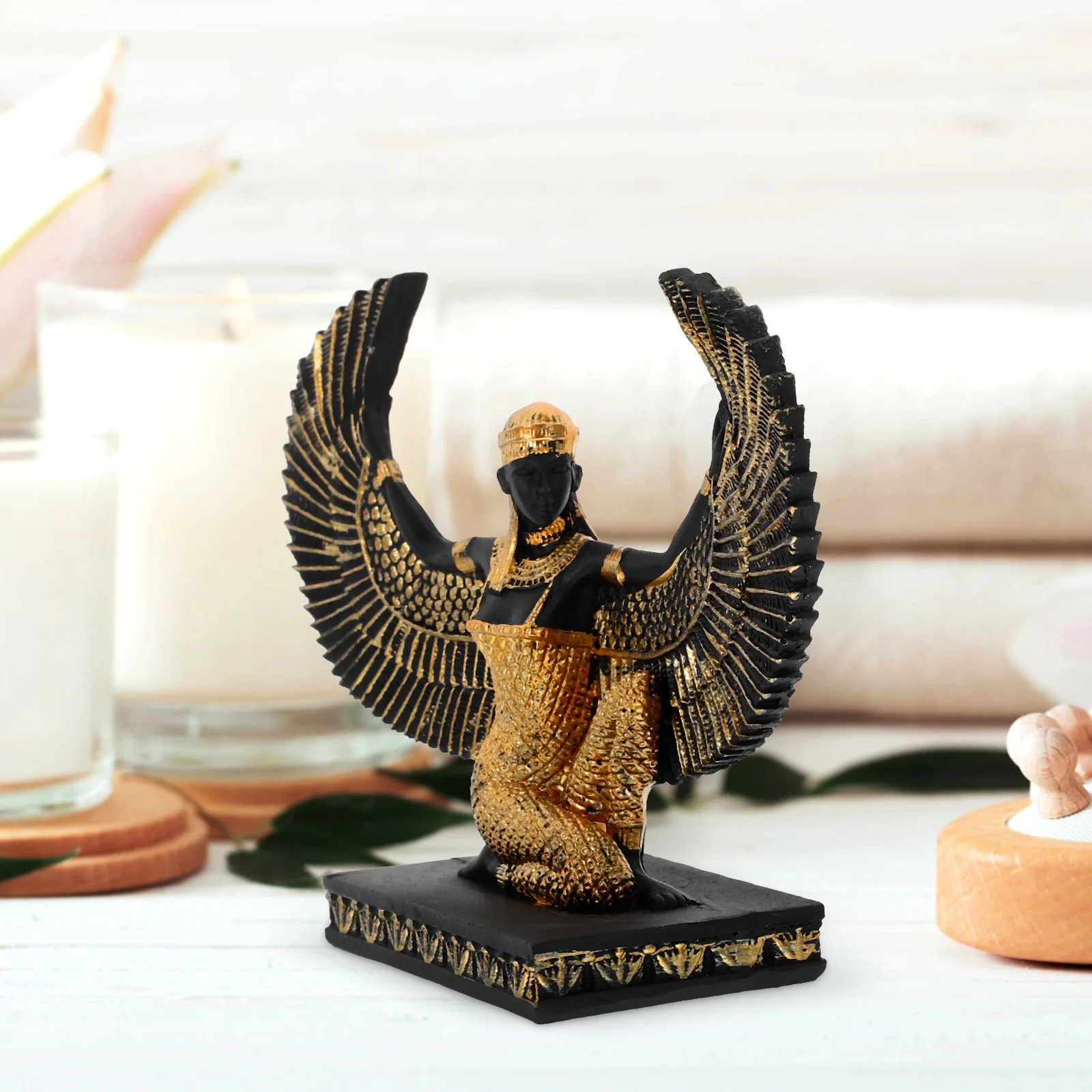 Egyptian Statue Goddess Figurine Photo Prop Statues Sculpture Craft Office Tabletop Decor Miniature Female Figurines Creative