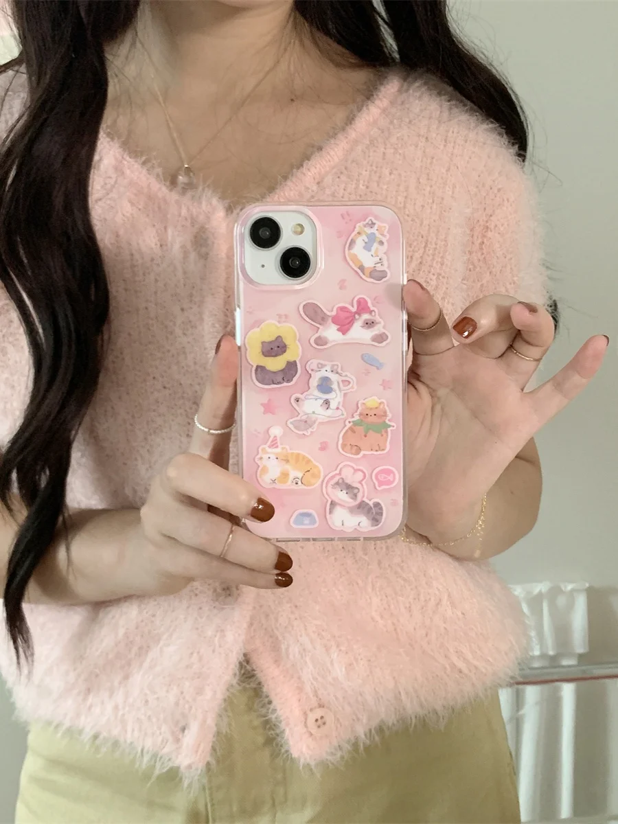 

Pink Design Protective Case for iPhone 5 pro 4 pro Max ible with 5 New Model 3/2 Anti-Fall Girls Sle K...