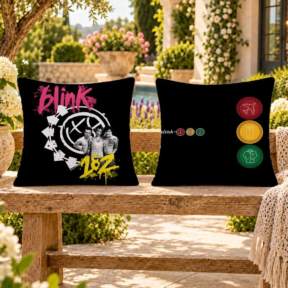 Band Pop Punk Blink-182 Cushion Cover Soft Plush Throw Pillow Cover Washable Sofa Bed Patio Chair Home Decor