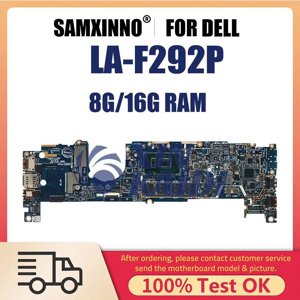 

Laptop Motherboard For Dell Latitude 7390 02WCVJ 041M0M 0CM3RM LA-F292P Notebook Mainboard i5 i7 8th Gen CPU RAM 8G 16G