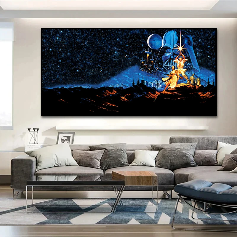 Disney Movie Poster Space War New Hope Canvas Painting Print Classic Film Wall Art Abstract Picture for Room Home Decor Cuadros