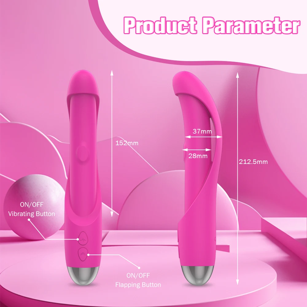 10 Modes Vibrator Soft Silicone Dildo Realistic Penis Powerful Vibration Flap Tapping Sexy Toys Adult Female Orgasm Masturbator