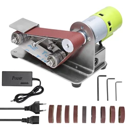 Multifunctional Grinder Mini Electric Belt Sander DIY Polishing Grinding Machine Cutter Edges Sharpener with Sanding Paper