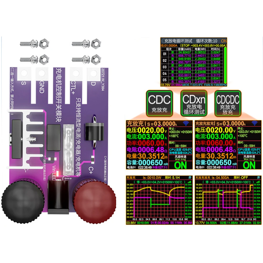 Charge switch control board compatible with CL24R for enhancing the functionality of your DL24EW electronic load setup