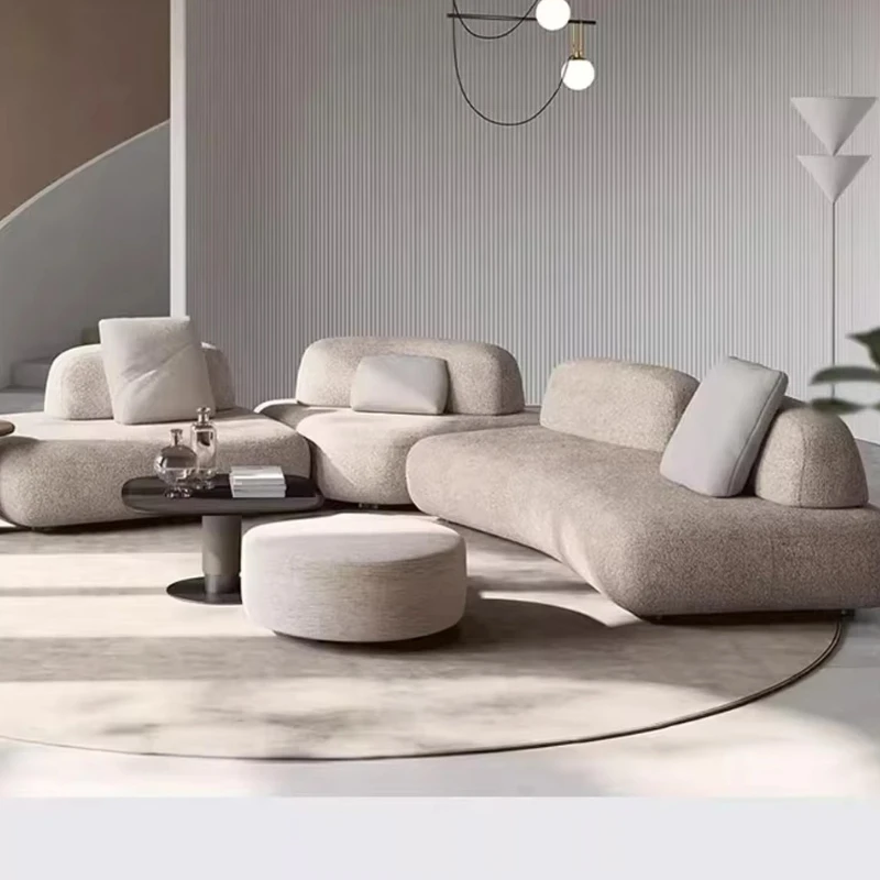 Simple Modular Sofa Creative Furniture Apartment Villa Leisure Fabric Curved Sofa