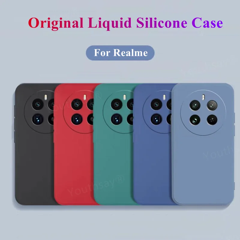 For Realme 12 Pro Plus Case Cover Realme 12 Pro Plus Funda Coque Soft Original Liquid Silicone Phone Case Realme 12 Pro Plus